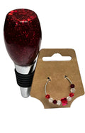 These hand-made epoxy resin wine stoppers provide an airtight seal to preserve the quality and flavor of your wine. Crafted to ensure durability and efficiency, each stopper is designed to minimize oxidation, maintaining optimal freshness for longer periods. Matching wine glass identifier ring included.Ideal for any wine enthusiast looking to enhance their preservation methods.