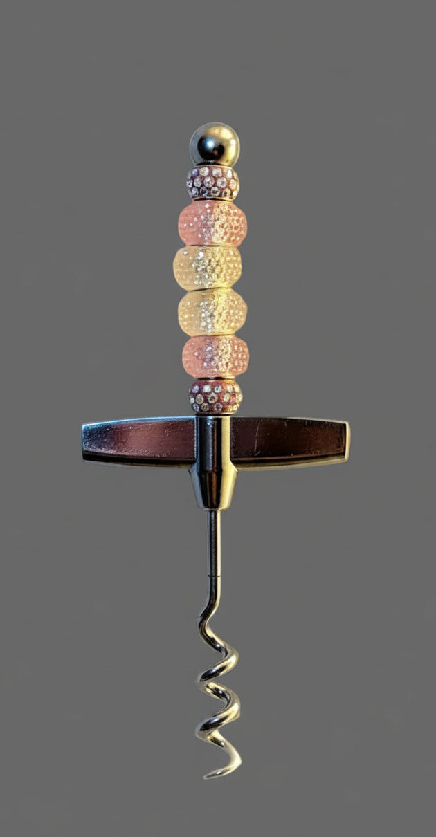 Beaded twisted wine corkscrew