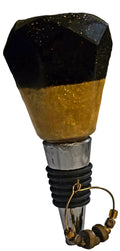 Wine stopper w/matching beaded wine glass identifier (epoxy resin)