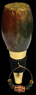 Wine stopper w/matching beaded wine glass identifier (epoxy resin)