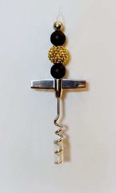 Beaded twisted wine corkscrew