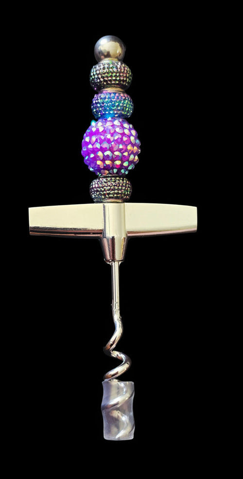 Beaded twisted wine corkscrew